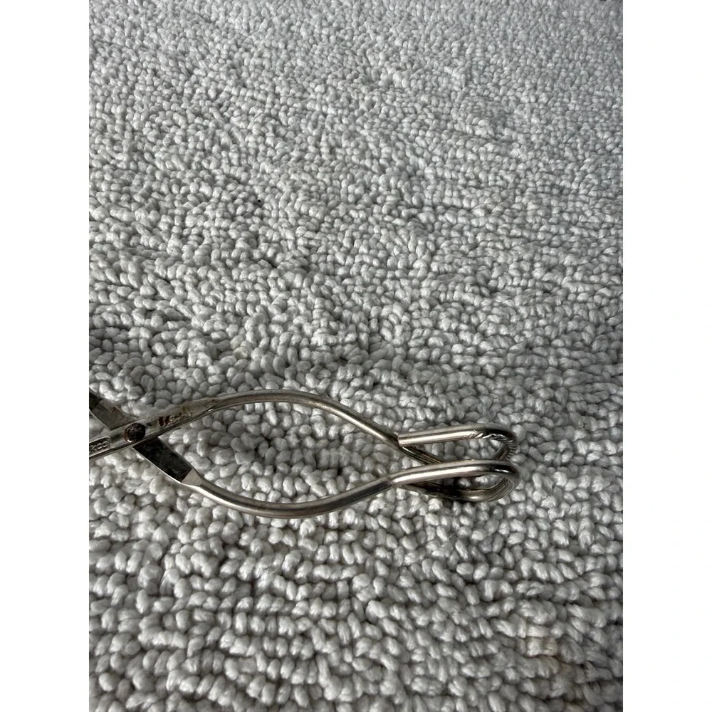 Vintage Ekco‎ USA Metal Kitchen Tongs Scissor Style Silver Tone 8.25 Inch